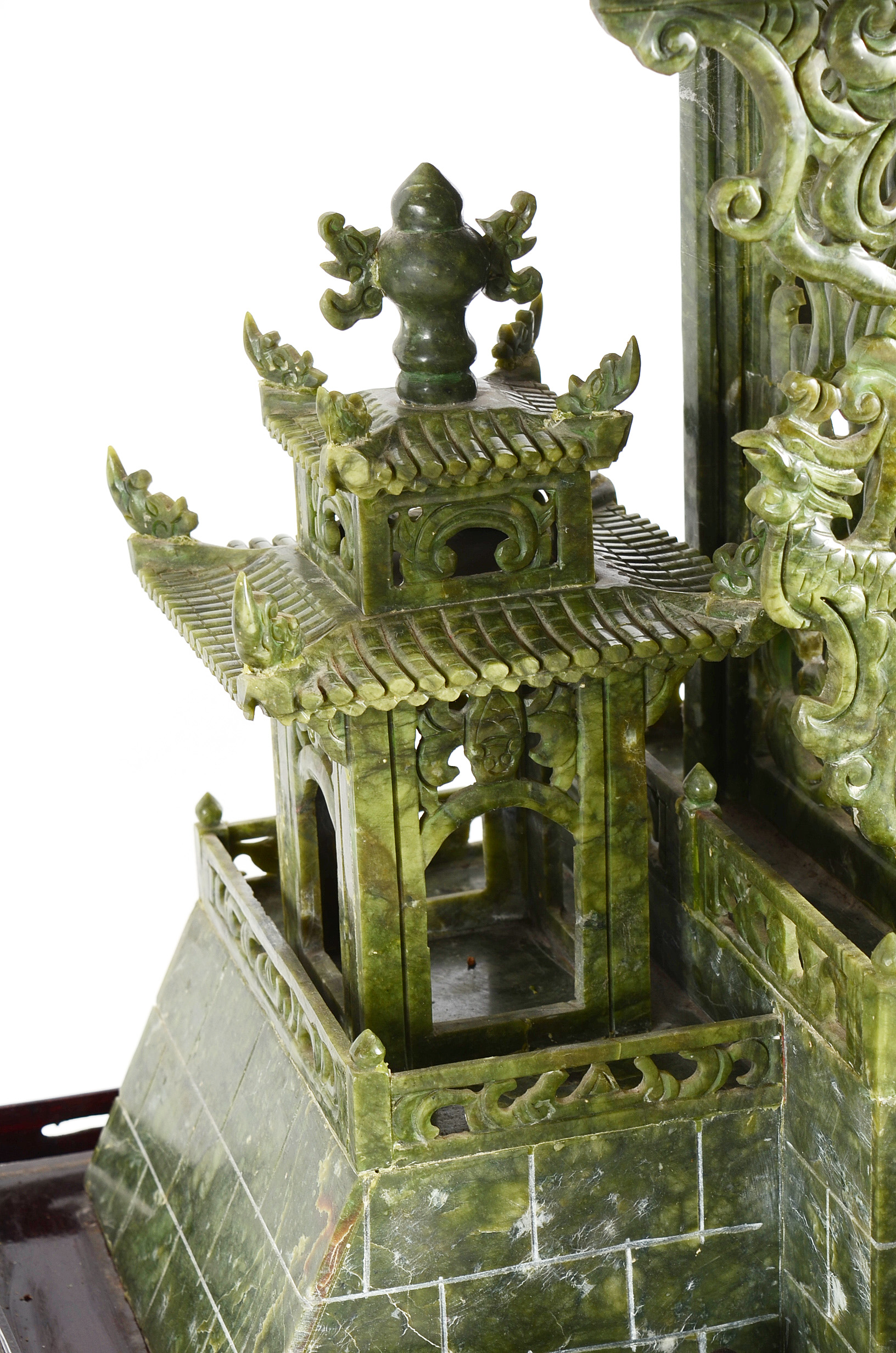 Large Chinese Serpentine Temple Clock