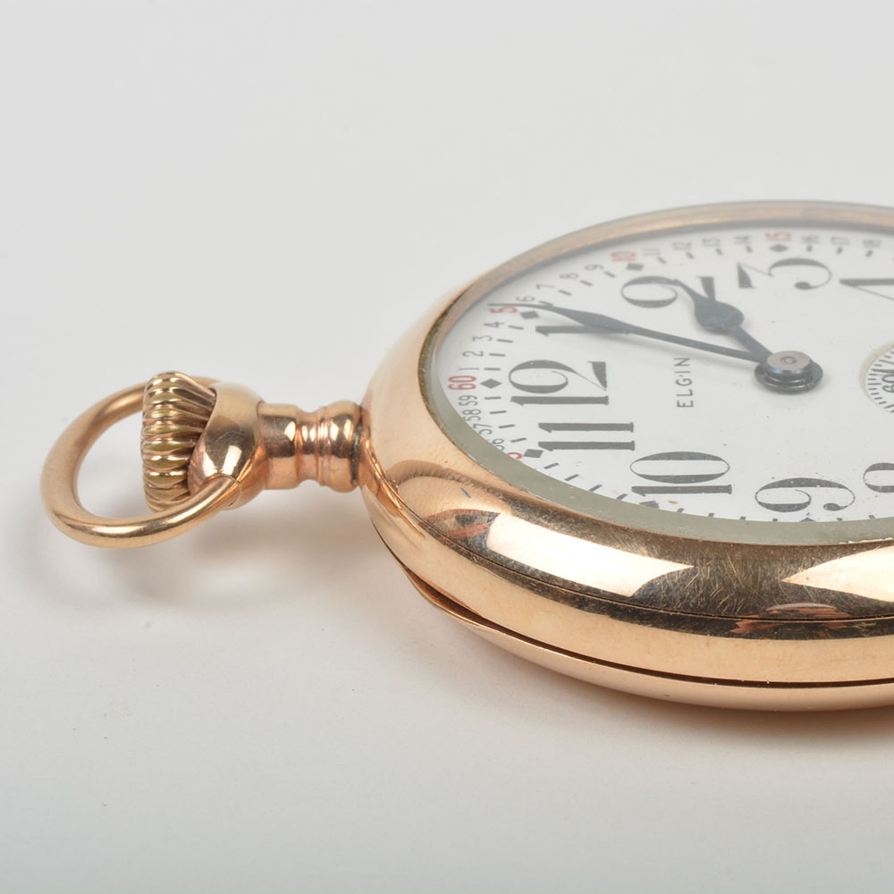 1937 Elgin 17 Jewel Railroad Dial Pocket Watch