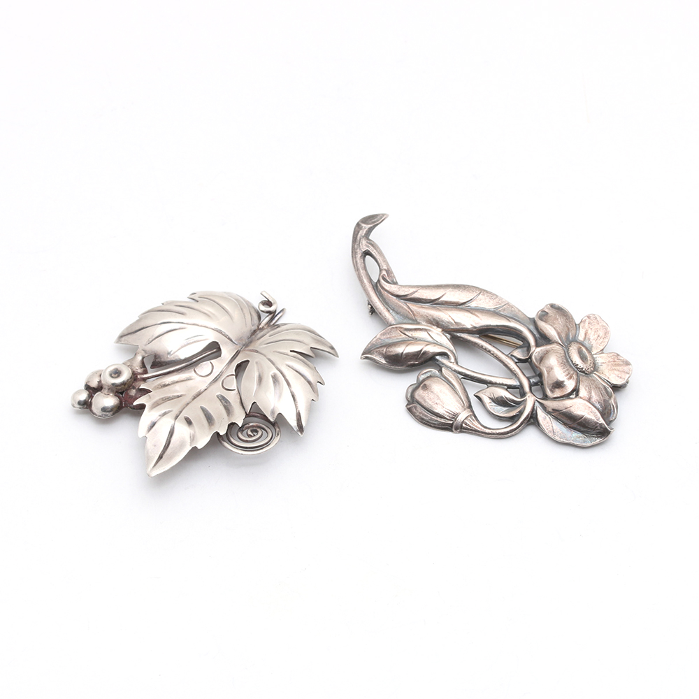 Sterling Silver Bracelet and Brooches