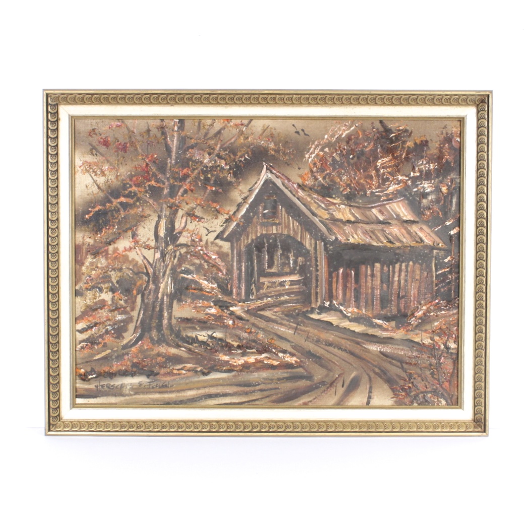 Herschel E. Fullen Oil on Board Landscape