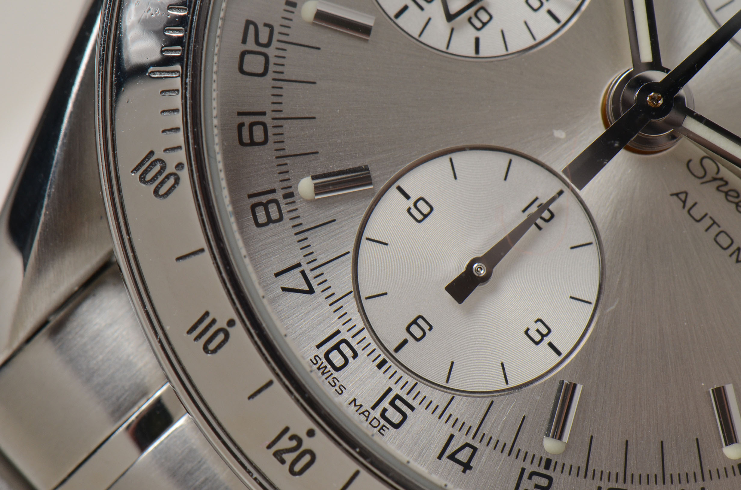 Omega Speedmaster Triple Calendar Silver Chrono Steel Automatic