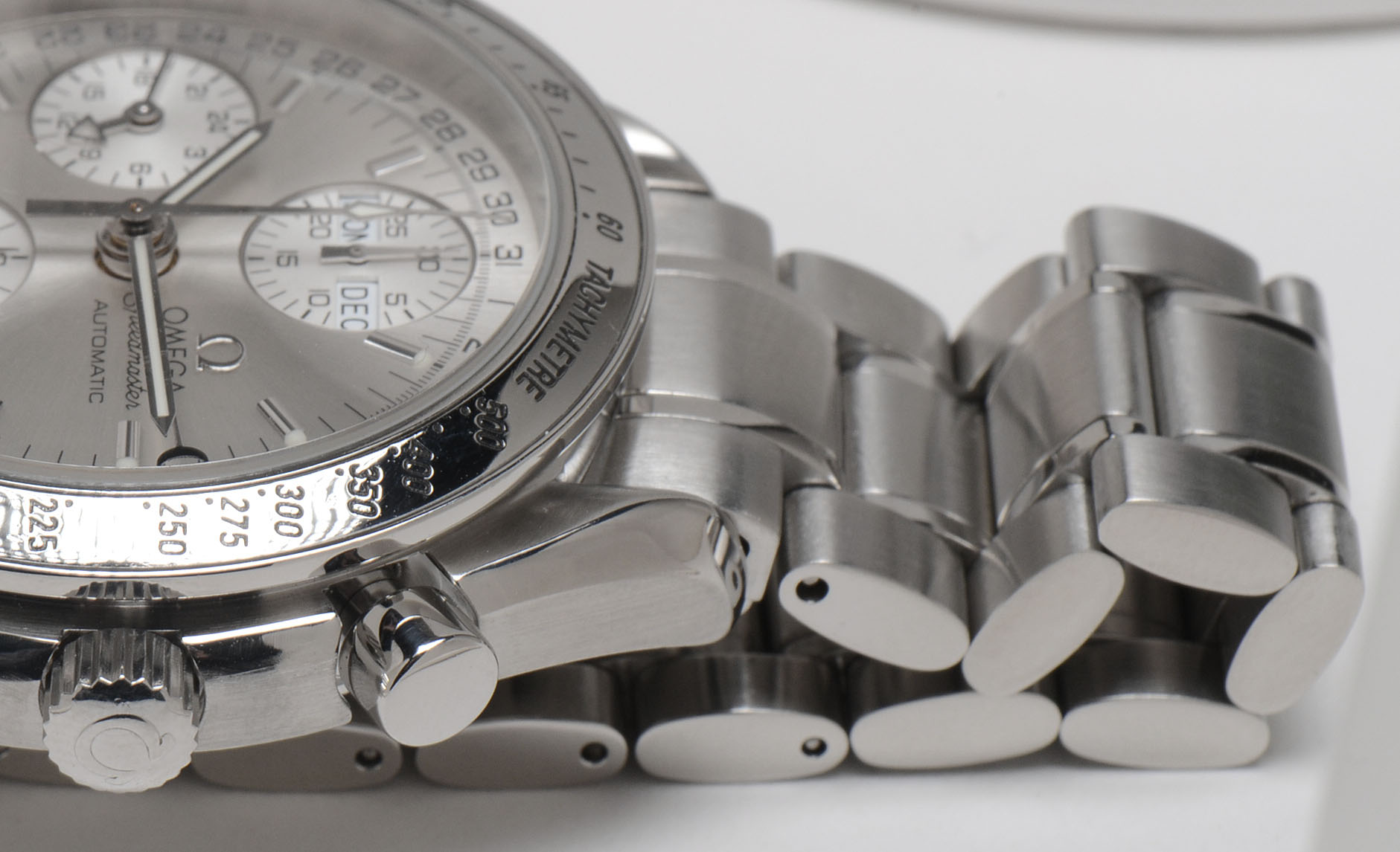 Omega Speedmaster Triple Calendar Silver Chrono Steel Automatic