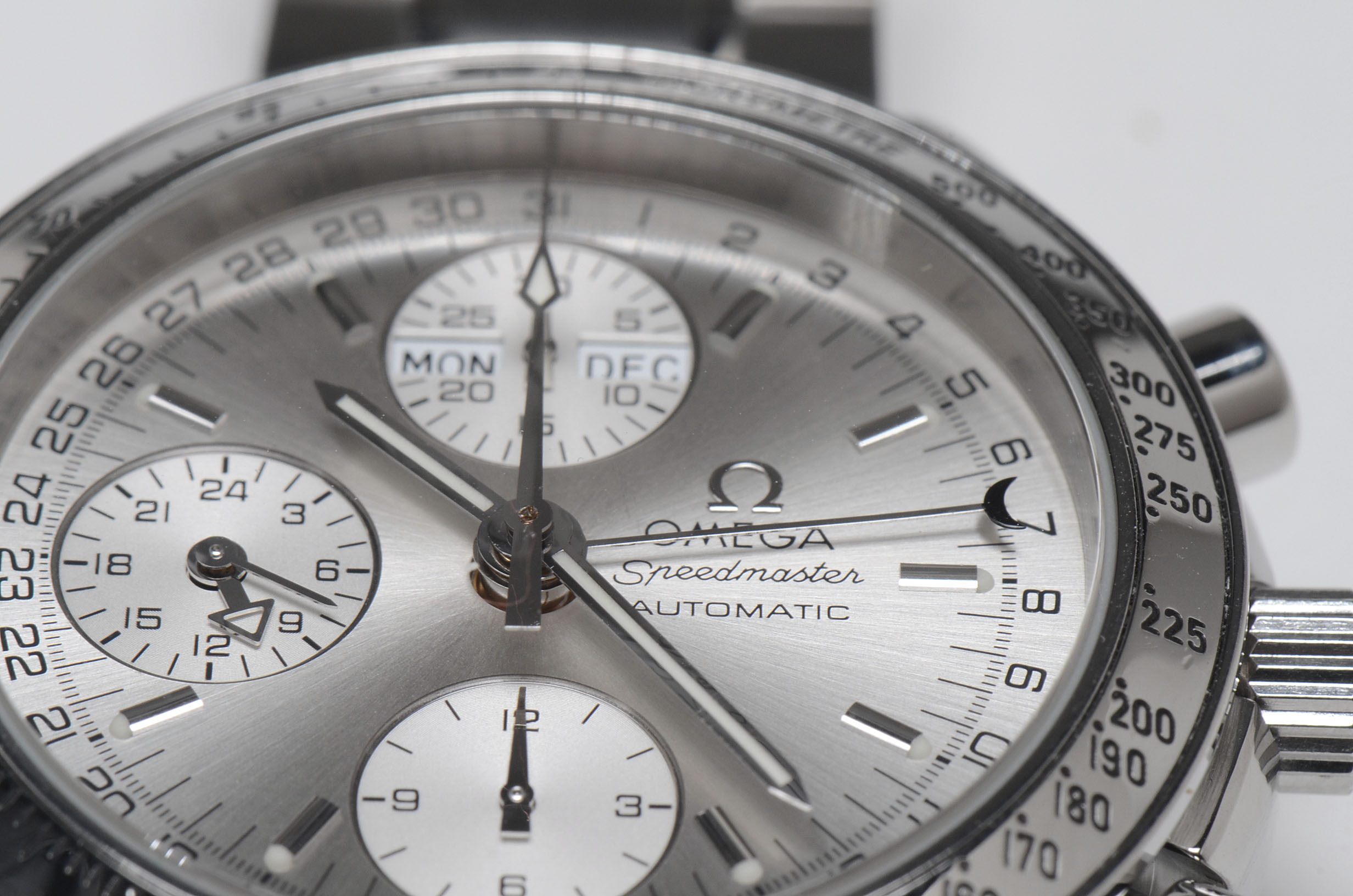 Omega Speedmaster Triple Calendar Silver Chrono Steel Automatic