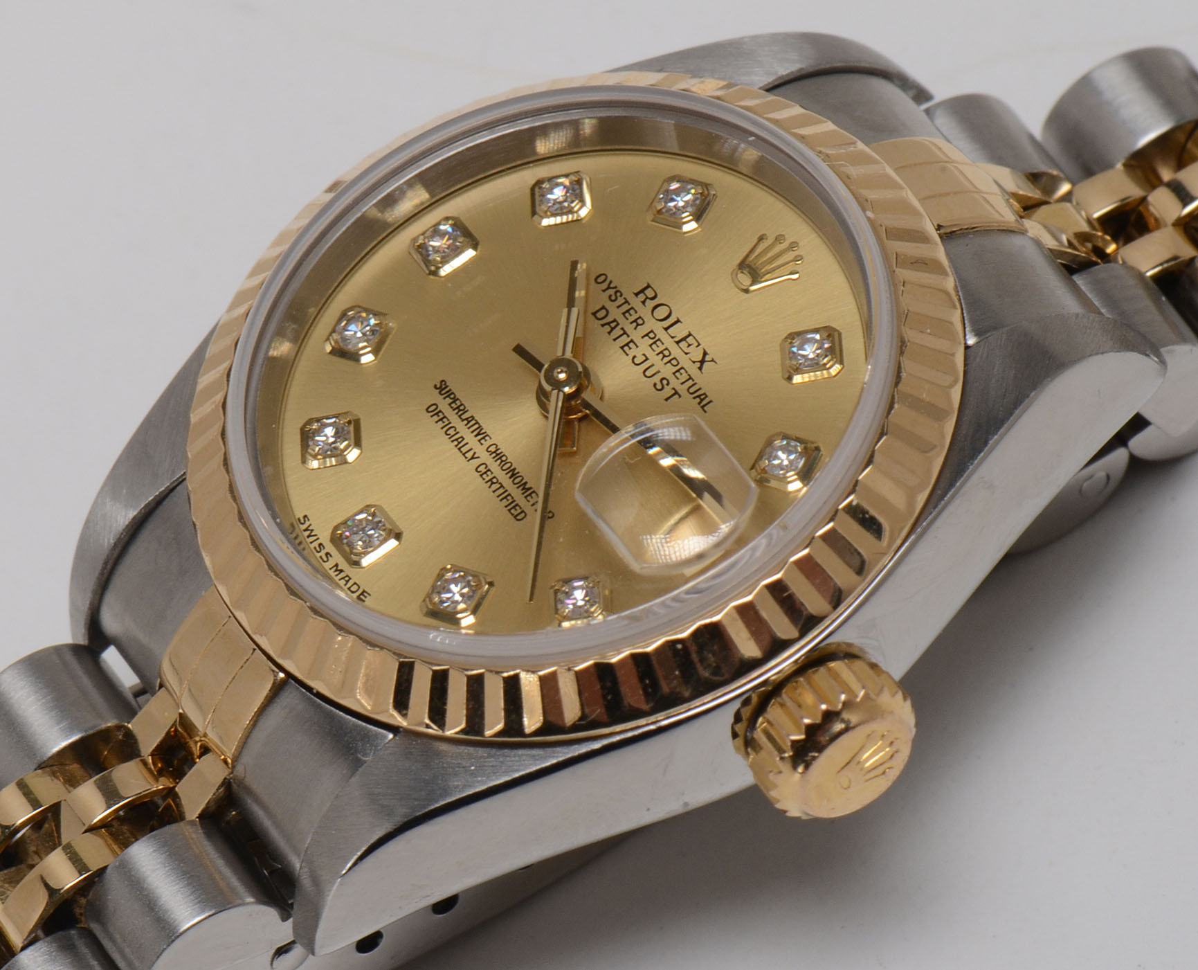 Women's Rolex Datejust 18K Gold and Steel Diamond Dial Automatic
