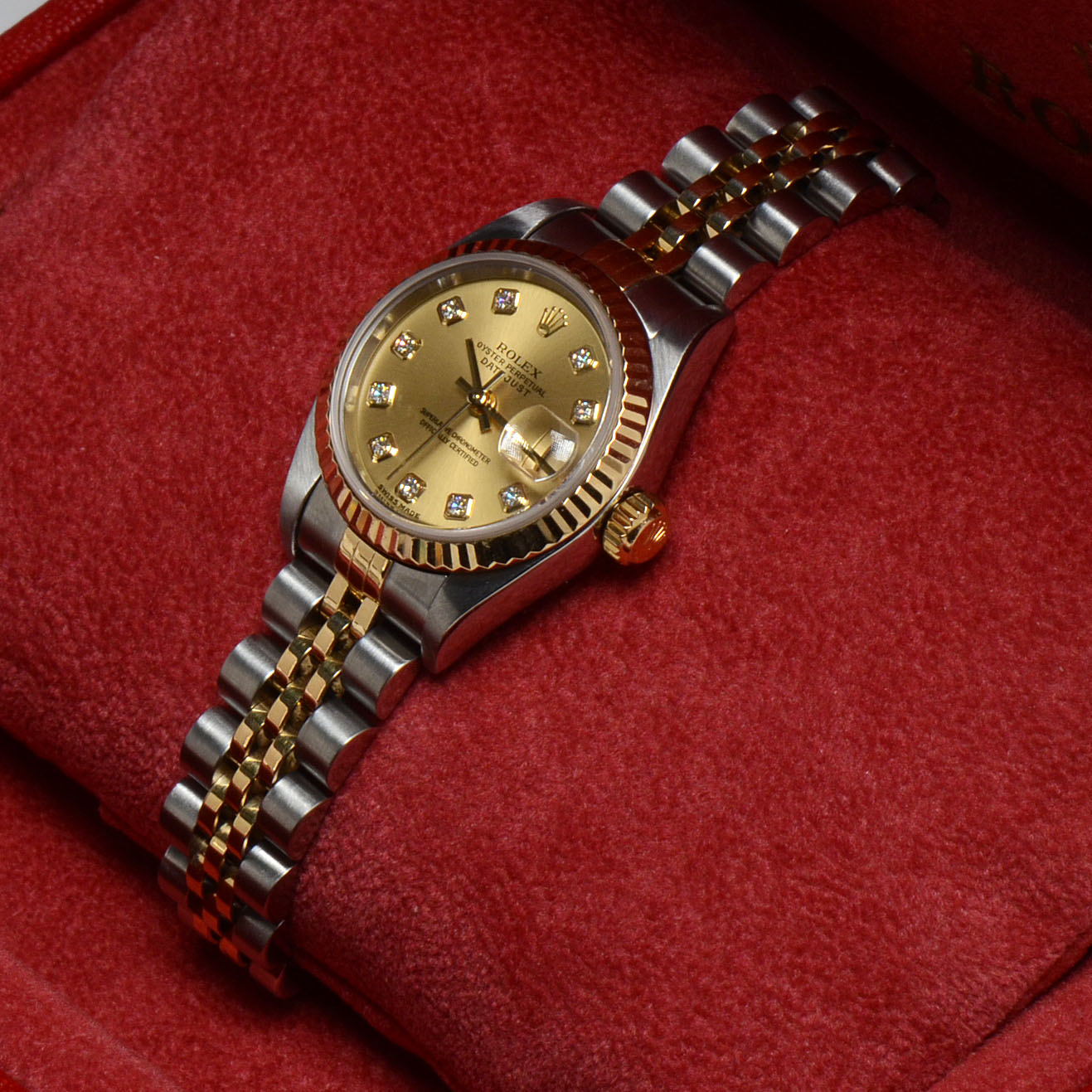 Women's Rolex Datejust 18K Gold and Steel Diamond Dial Automatic