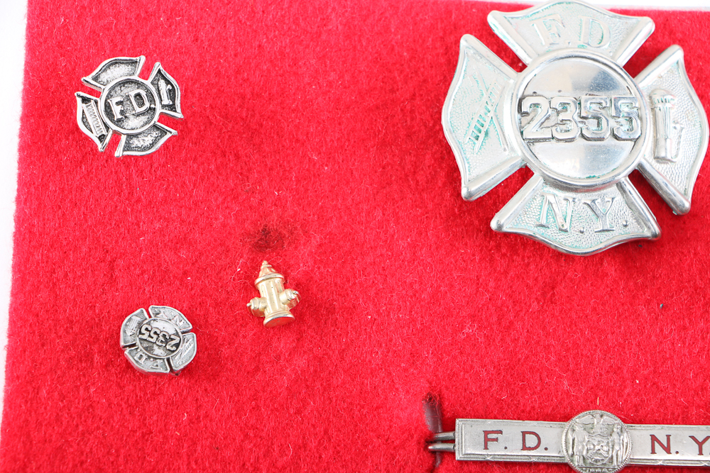 Vintage New York and Illinois Firefighter Badges and Pins