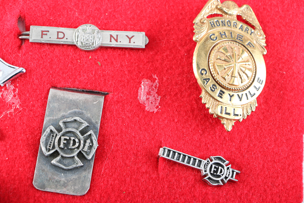 Vintage New York and Illinois Firefighter Badges and Pins