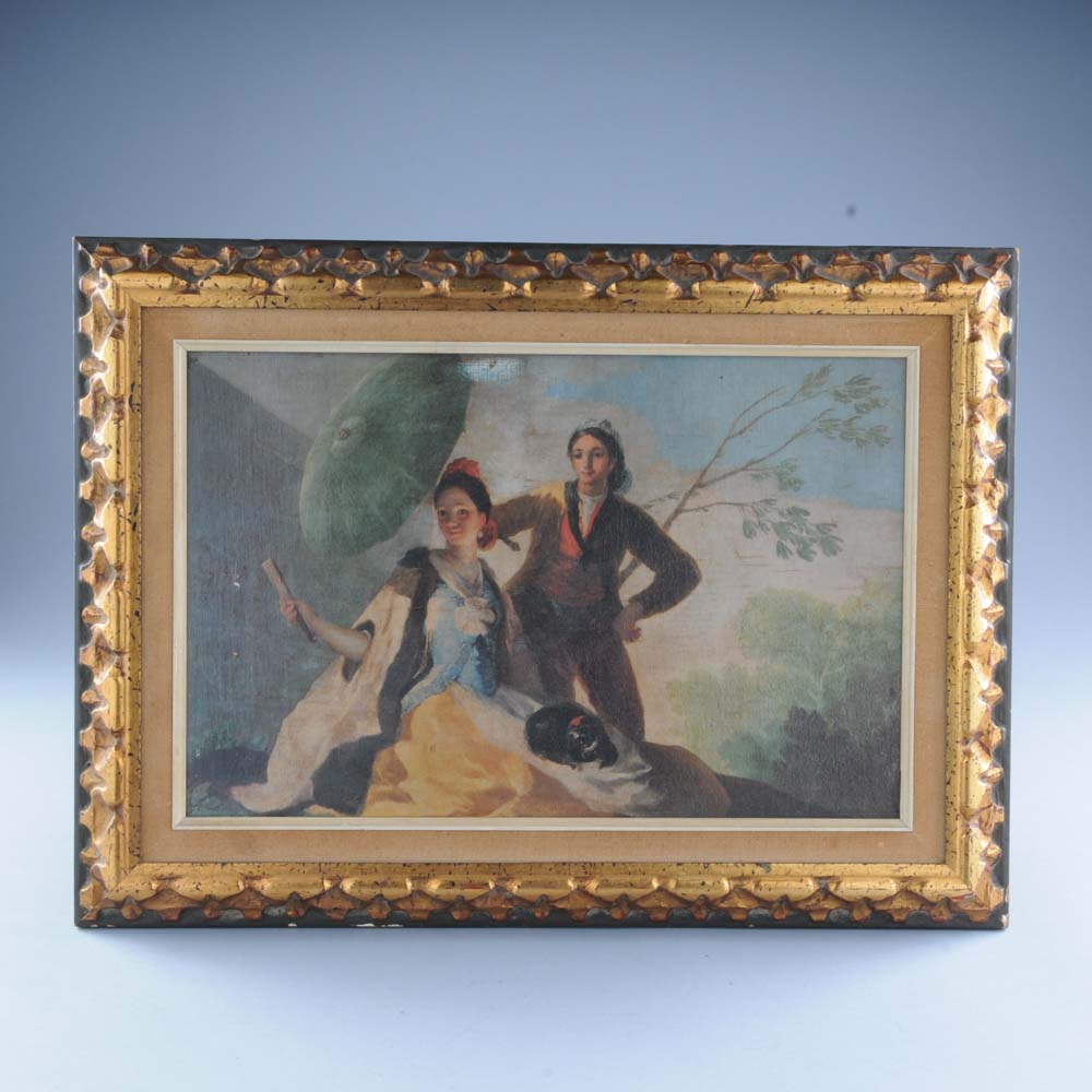Francisco de Goya "The Parasol" Offset Lithograph on Canvas