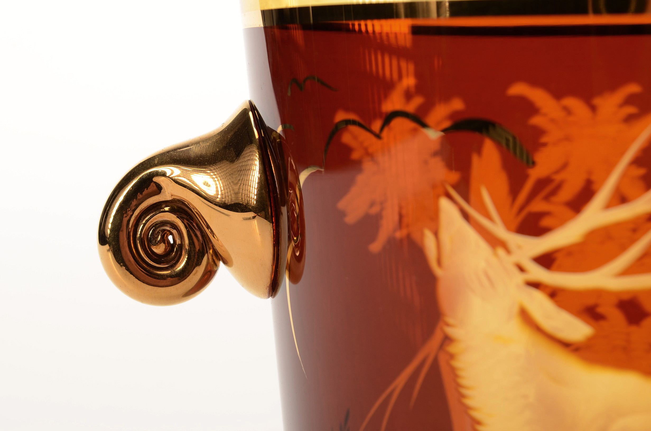 Vintage Etched Glass Ice Bucket