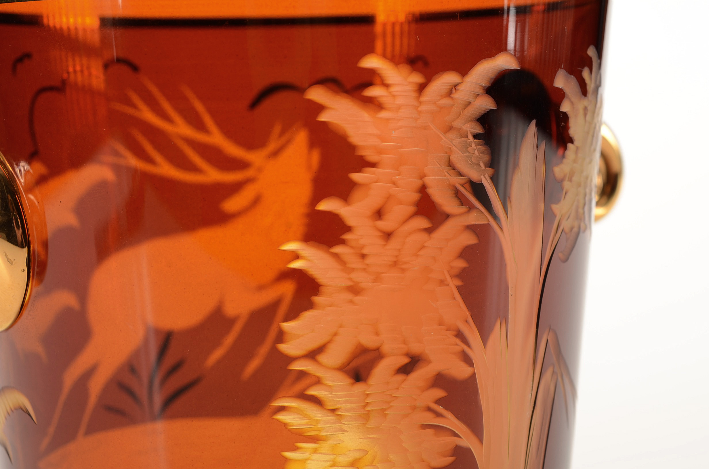 Vintage Etched Glass Ice Bucket