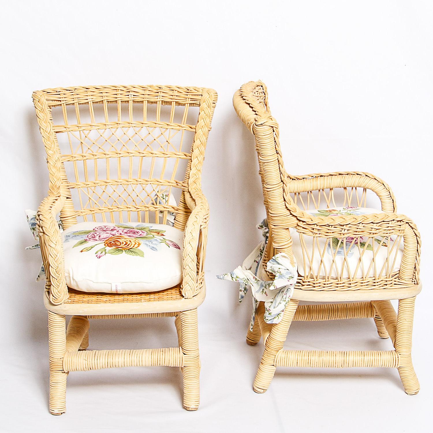 Retired American Girl Doll Samantha's Wicker Table and Chairs
