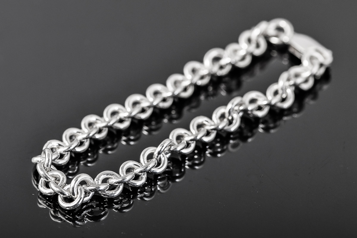 Sterling Silver Round Link Chain Bracelet