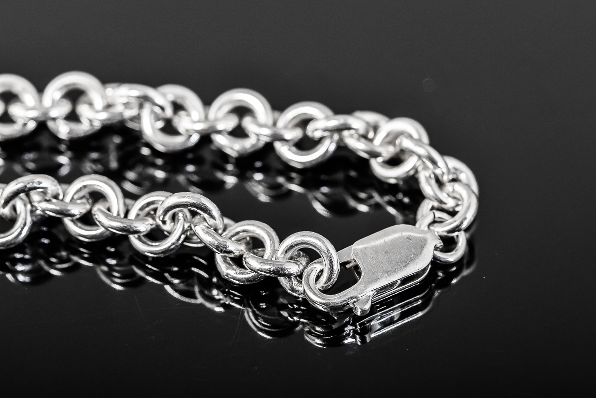 Sterling Silver Round Link Chain Bracelet