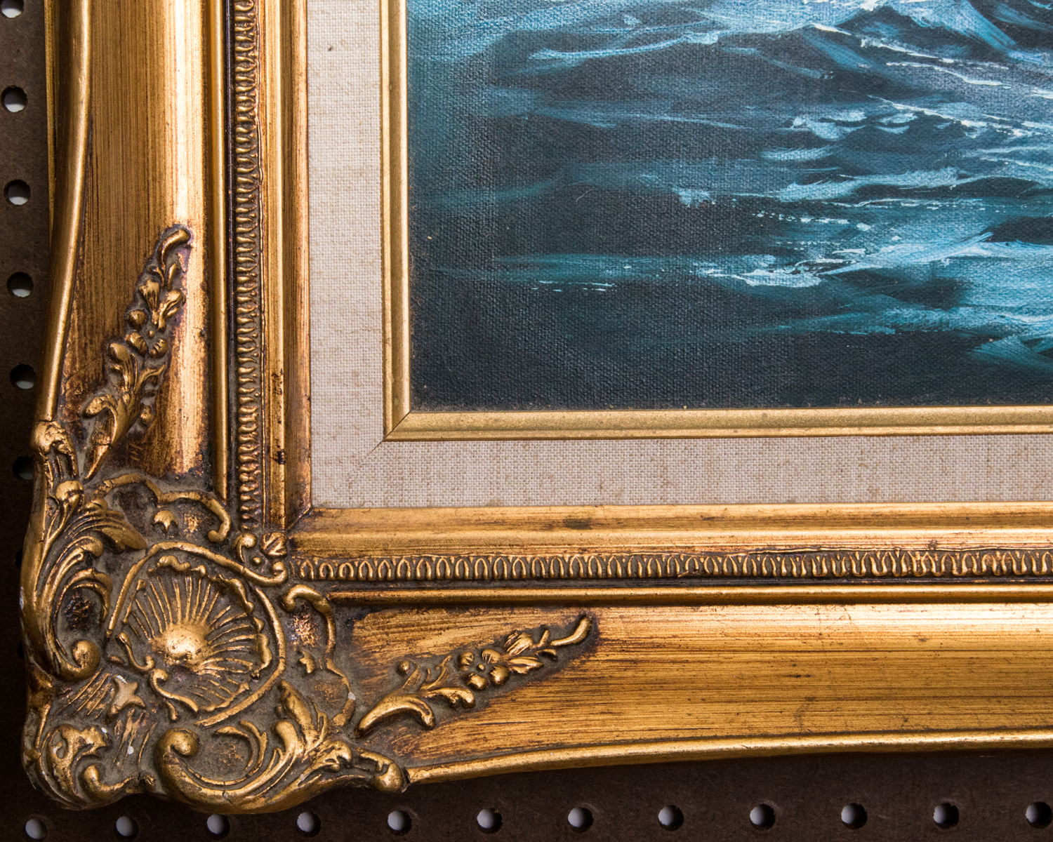 Oil Painting of Ship at Sea