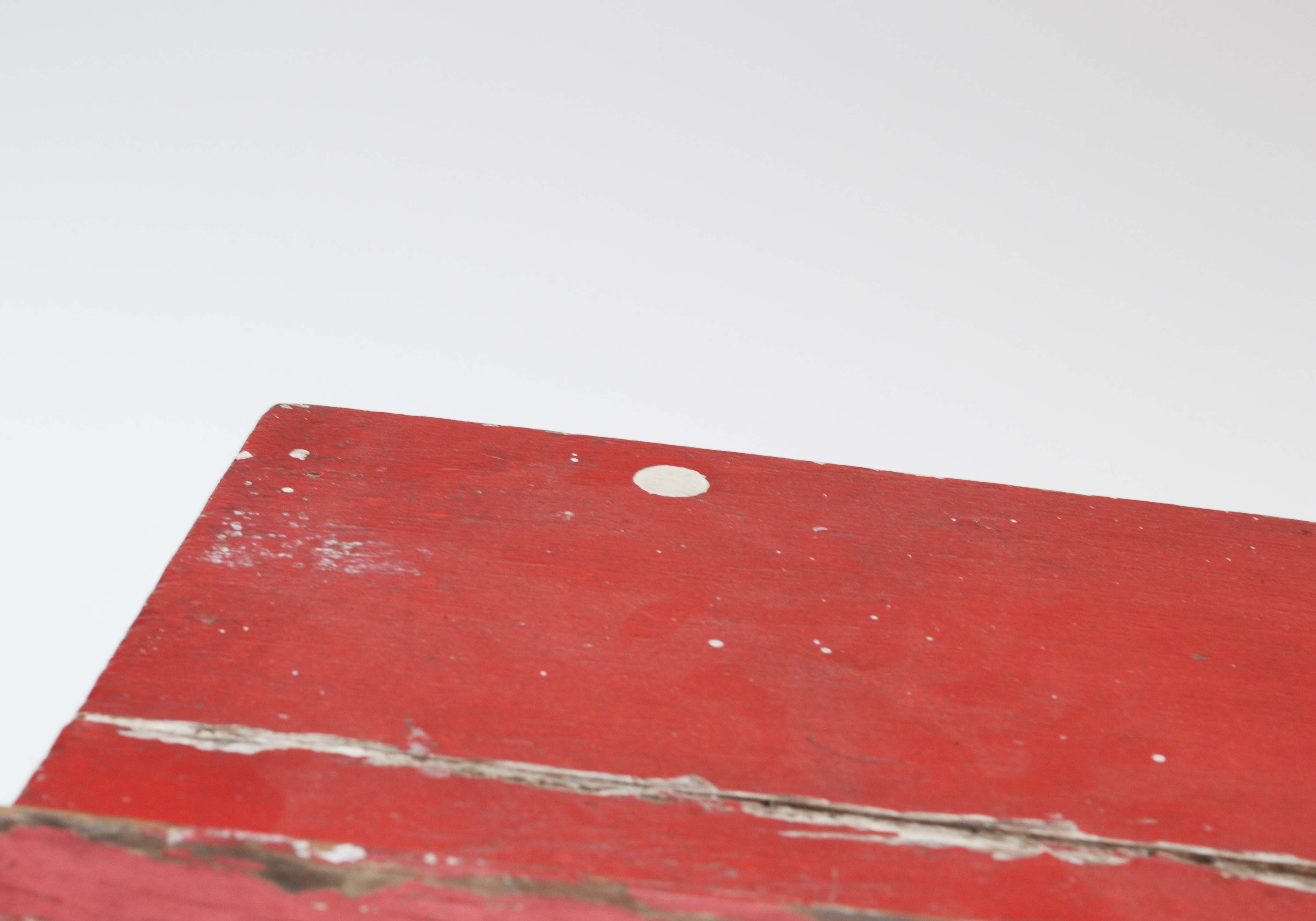 Vintage Red and White Wood Barn Toy
