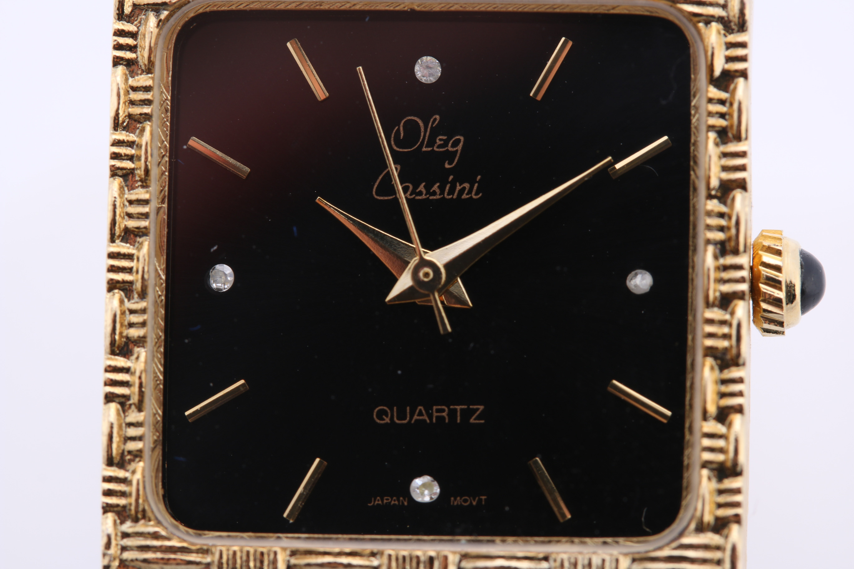 Oleg Cassini Gold Plated Diamond Accent Quartz Watch
