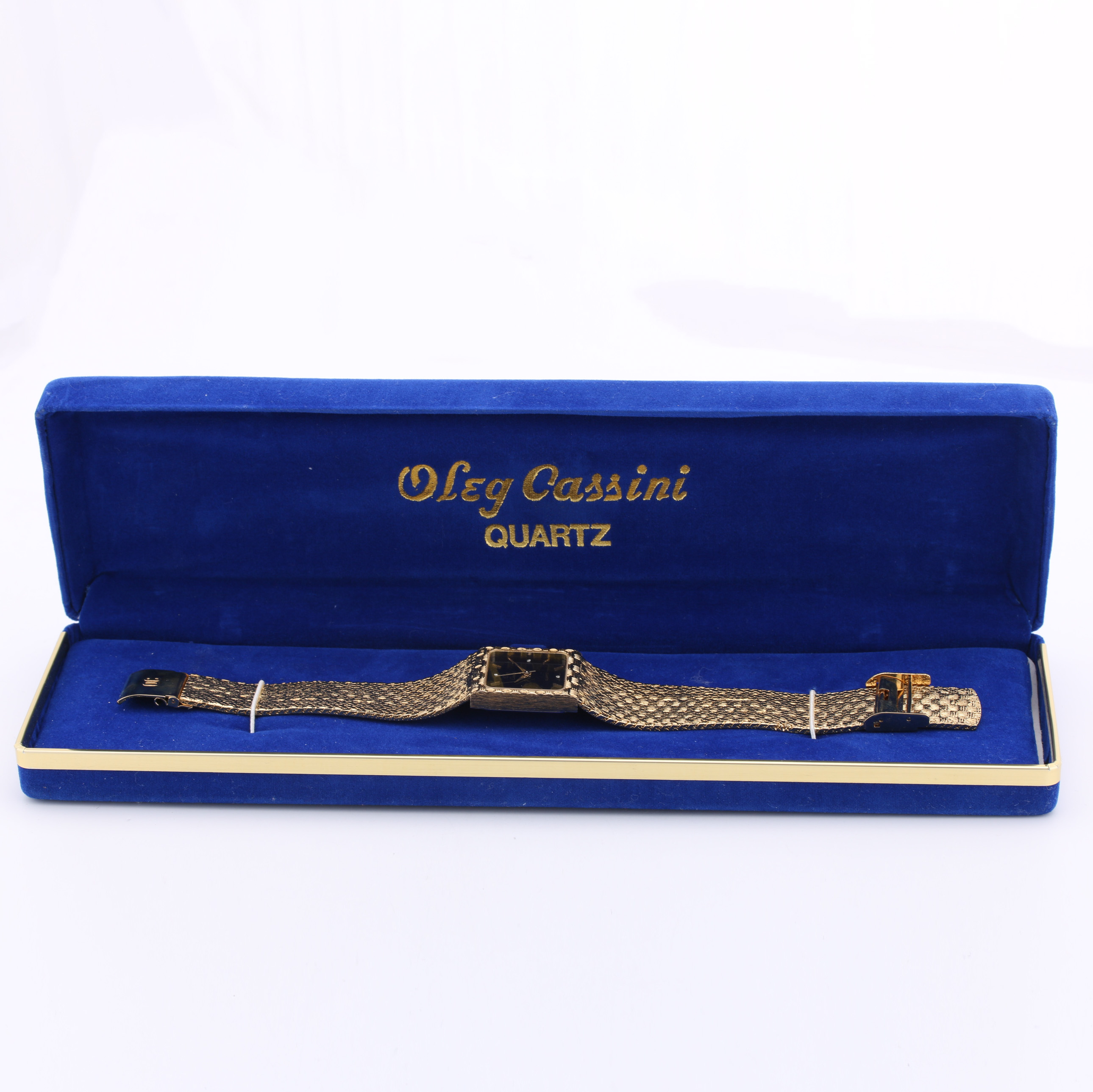 Oleg Cassini Gold Plated Diamond Accent Quartz Watch