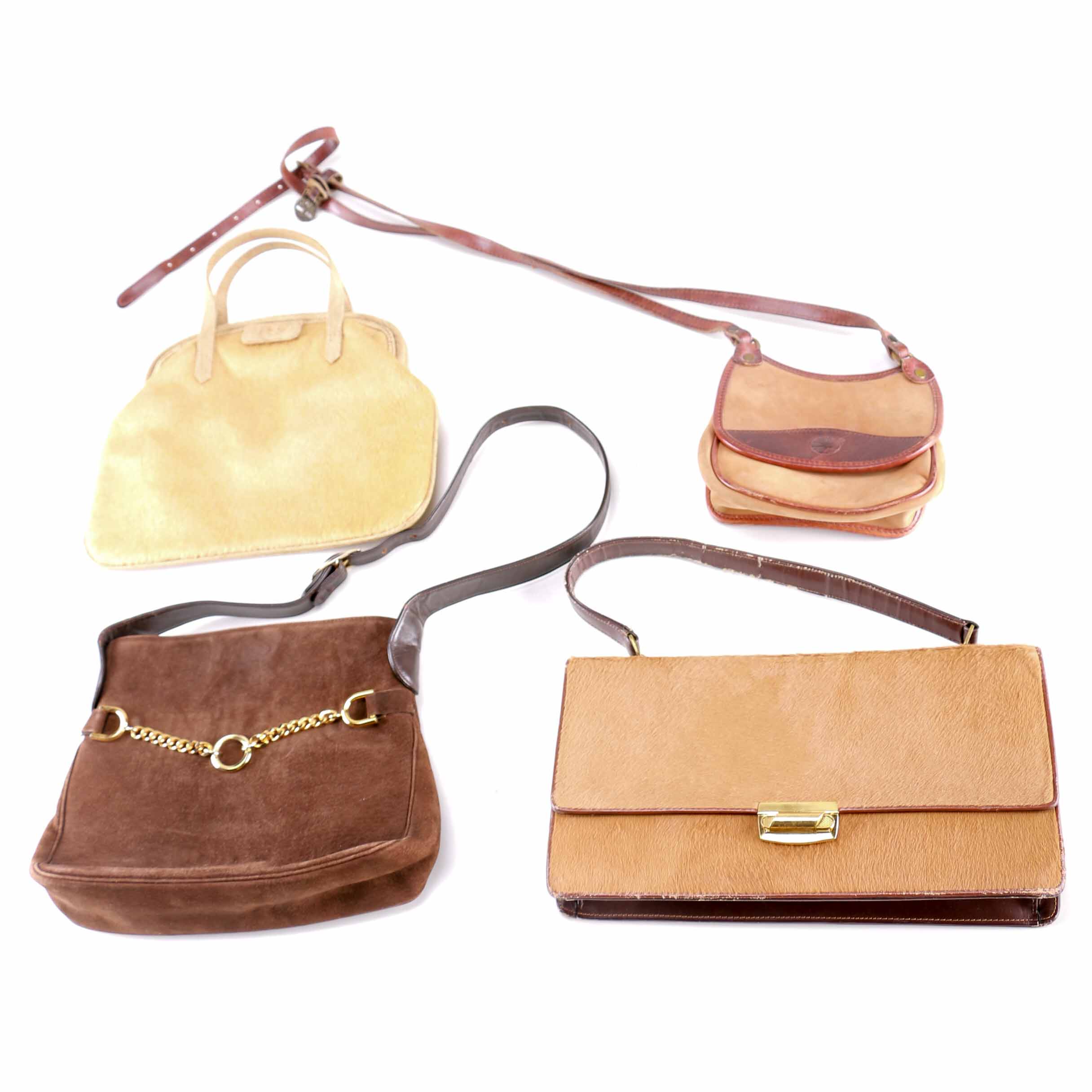 Calfskin Leather and Suede Purse Collection featuring Bienen Davis