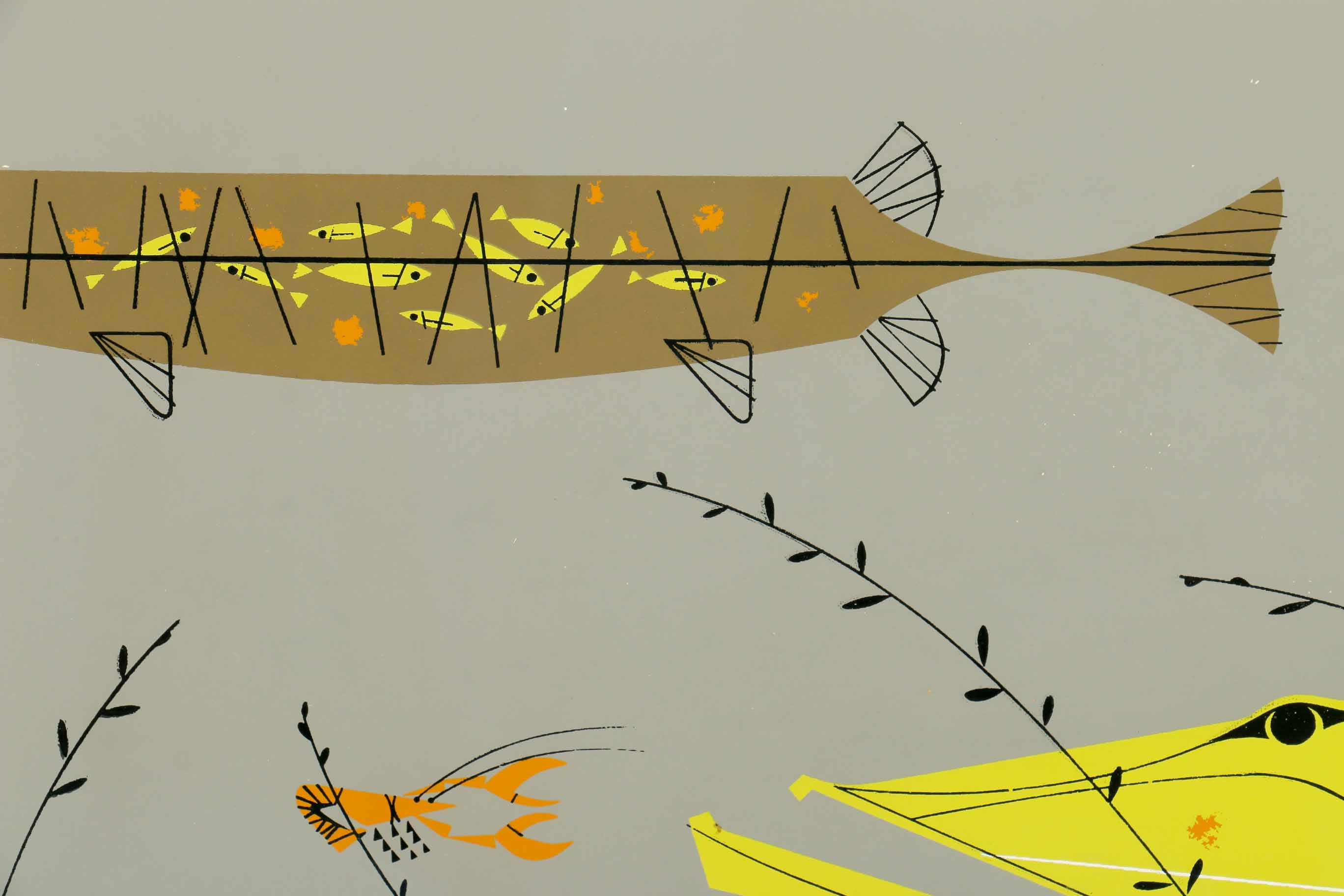 Signed Charley Harper Serigraph "Muskies"