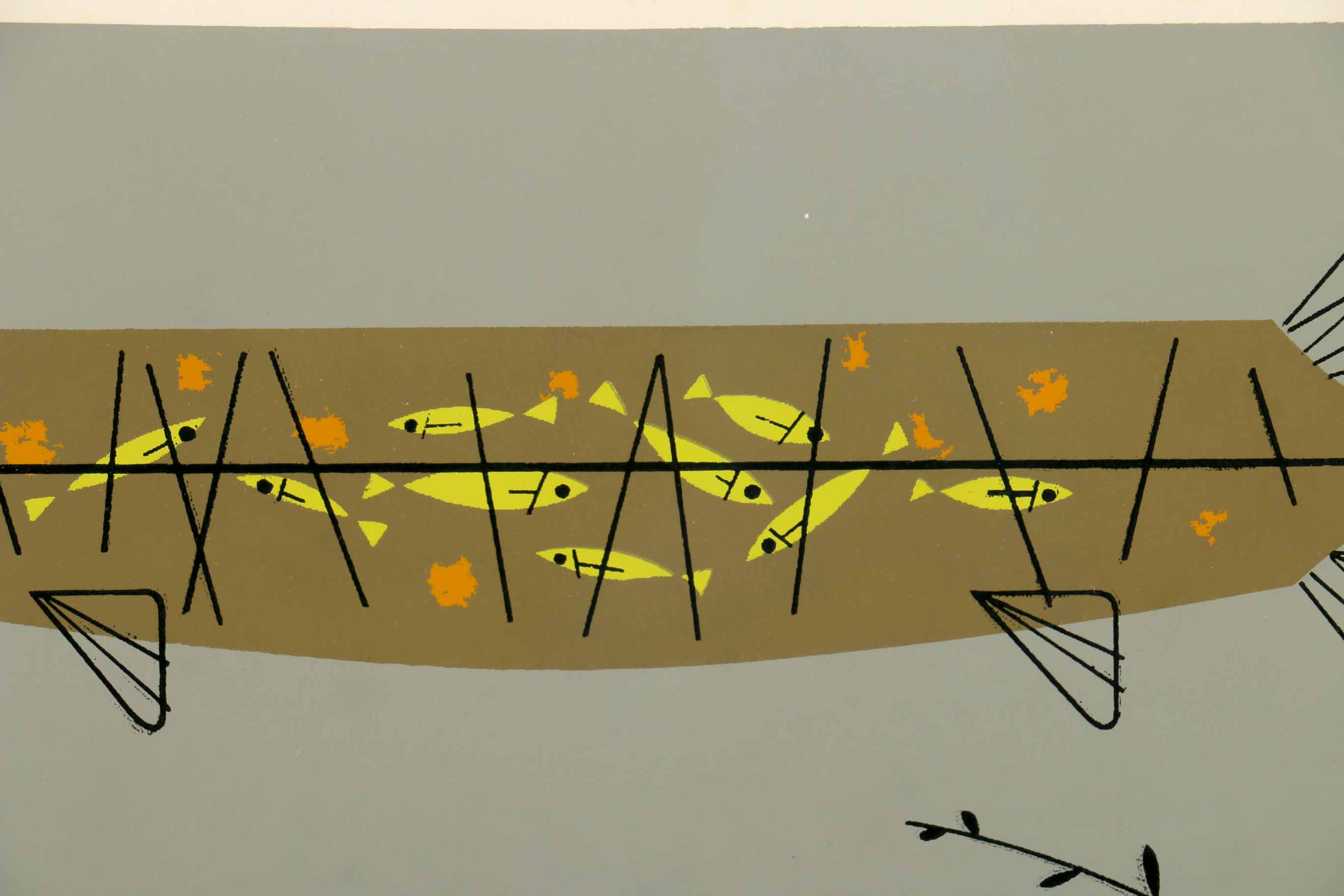 Signed Charley Harper Serigraph "Muskies"