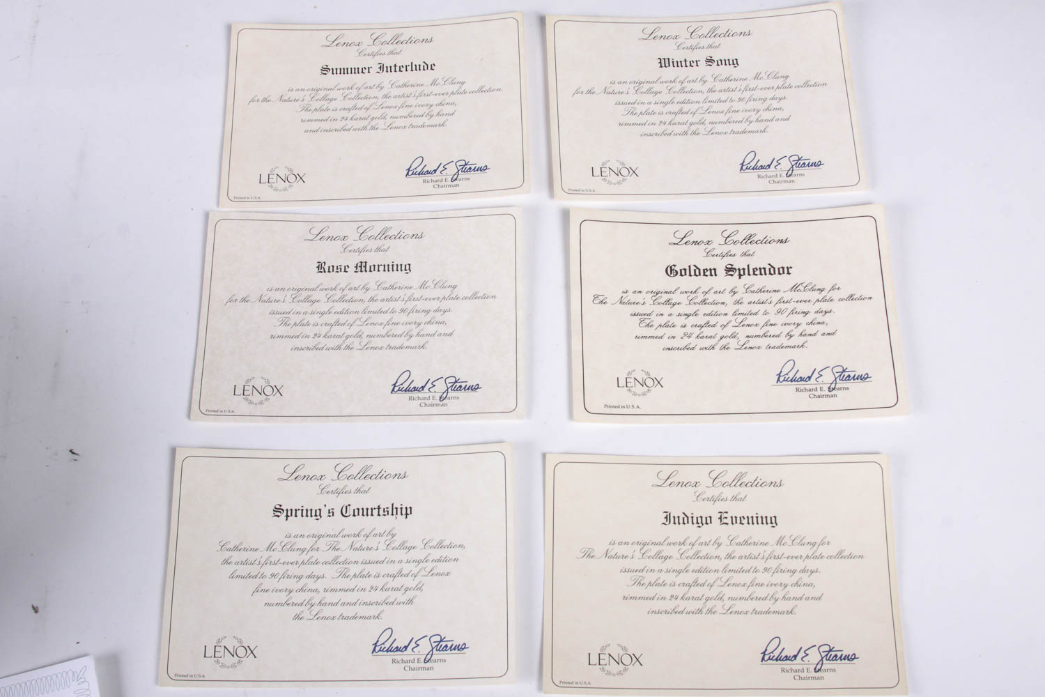 Catherine McClung Lenox "Nature's Collage" Plate Collection