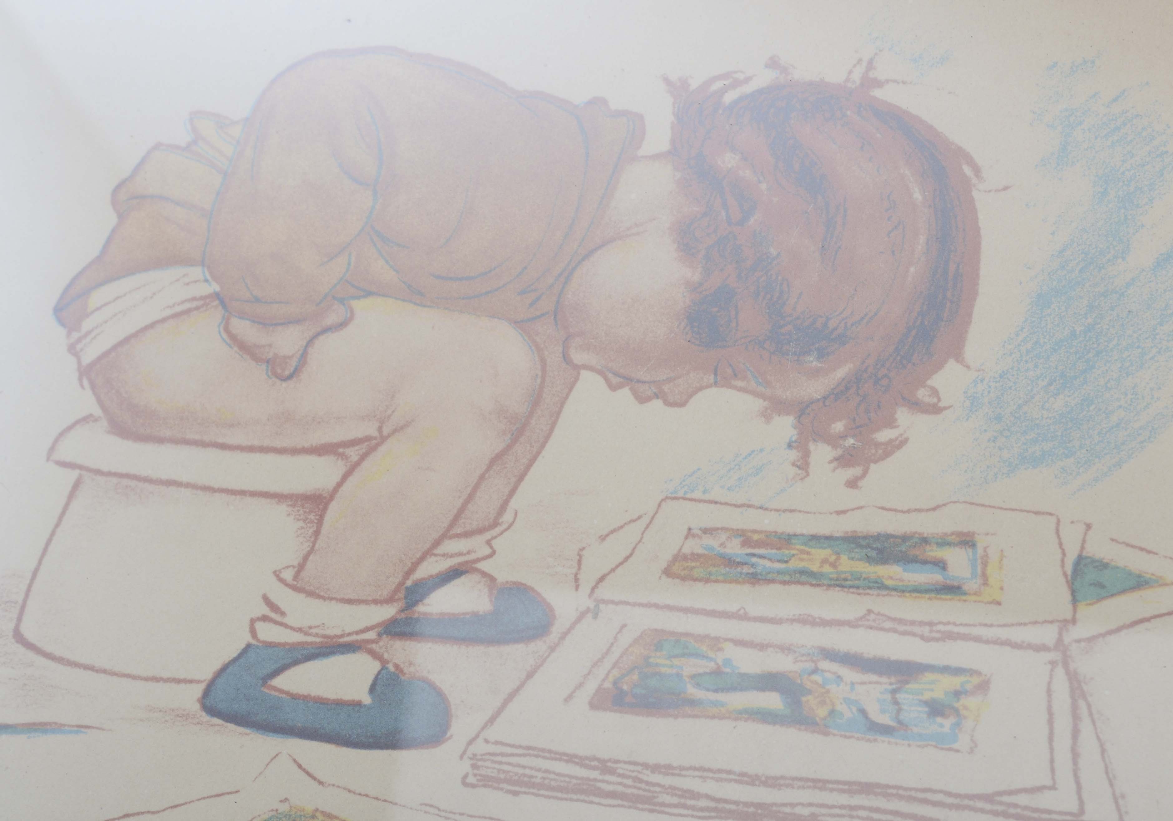 Georges Redon Lithograph "Business is Business"