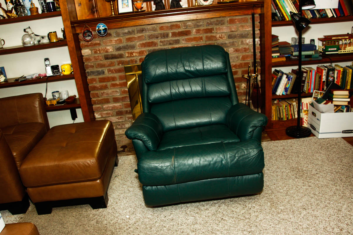 Green Faux Leather Rocker Recliner