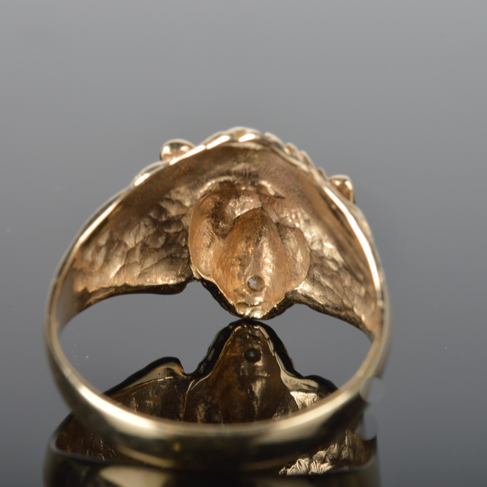 14K Yellow Gold Lion Ring