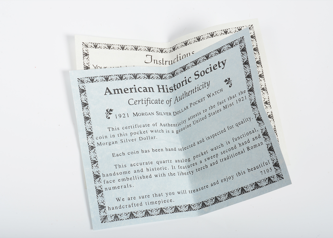 American Historic Society 1921 Morgan Silver Dollar Pocket Watch