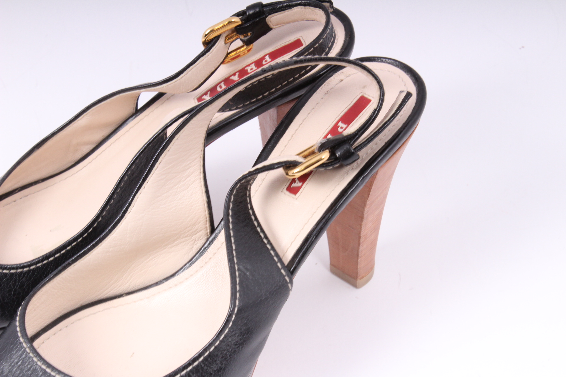 Prada Sling Back Platform Heels Size 36