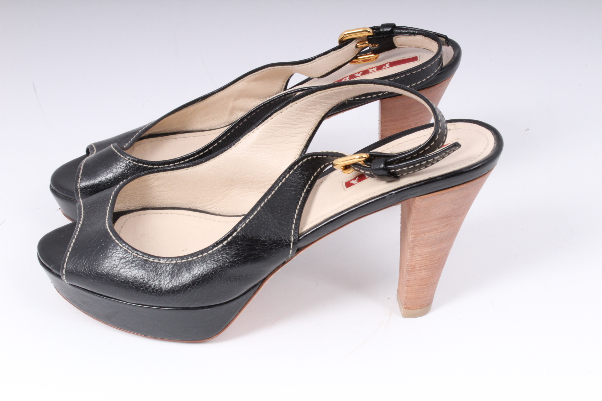 Prada Sling Back Platform Heels Size 36