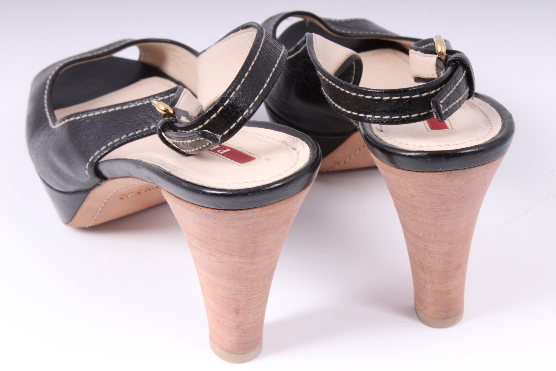 Prada Sling Back Platform Heels Size 36