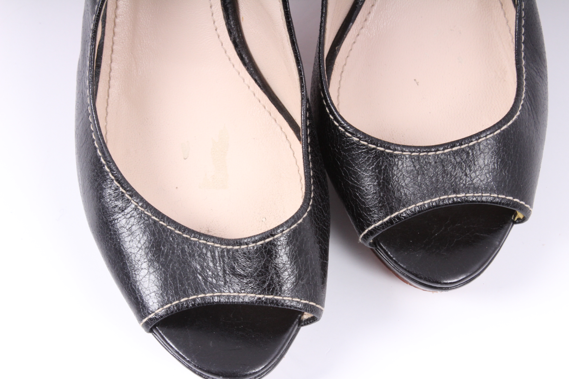 Prada Sling Back Platform Heels Size 36