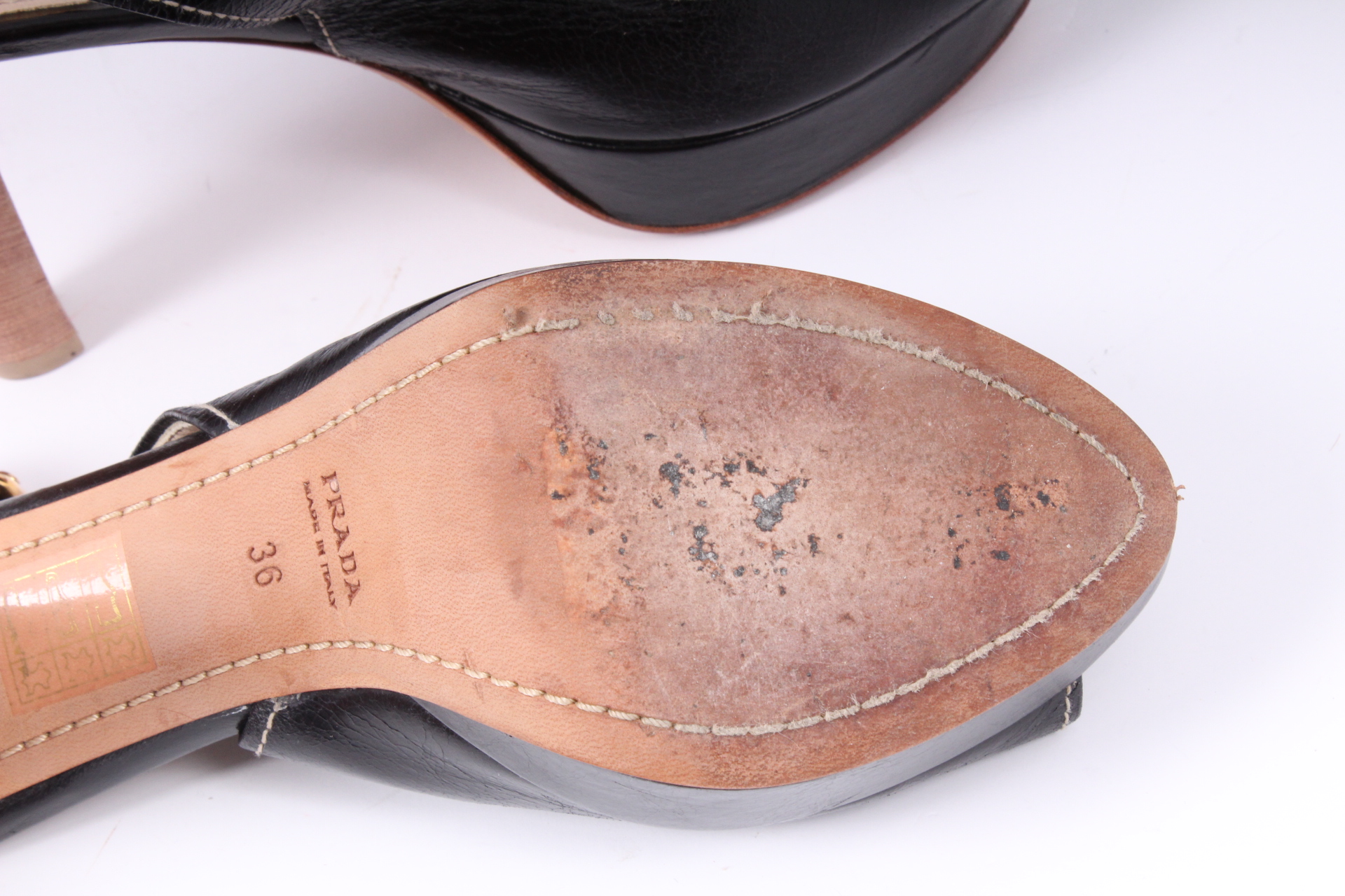 Prada Sling Back Platform Heels Size 36