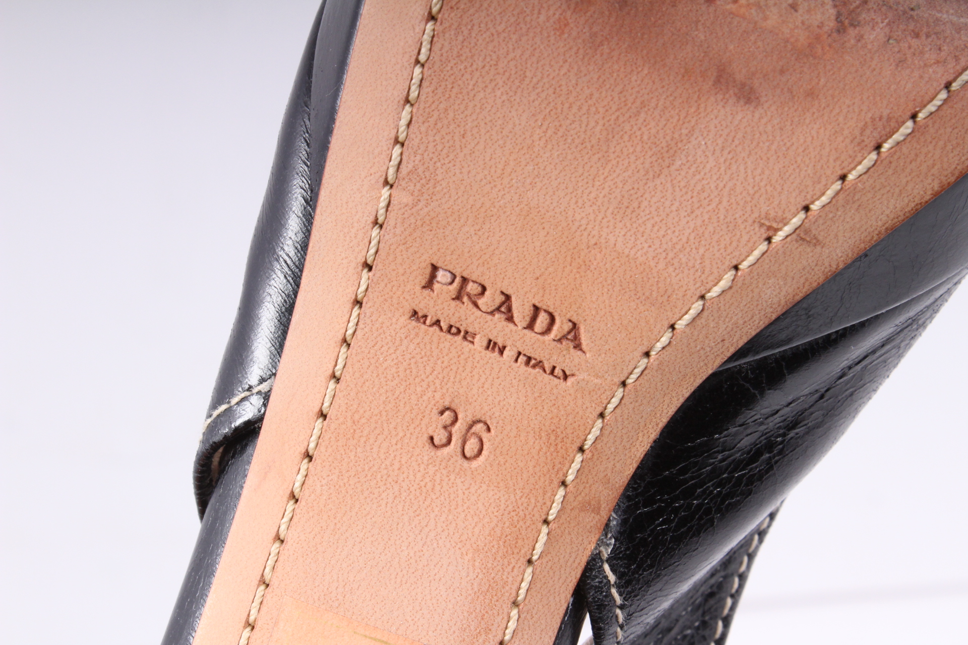Prada Sling Back Platform Heels Size 36