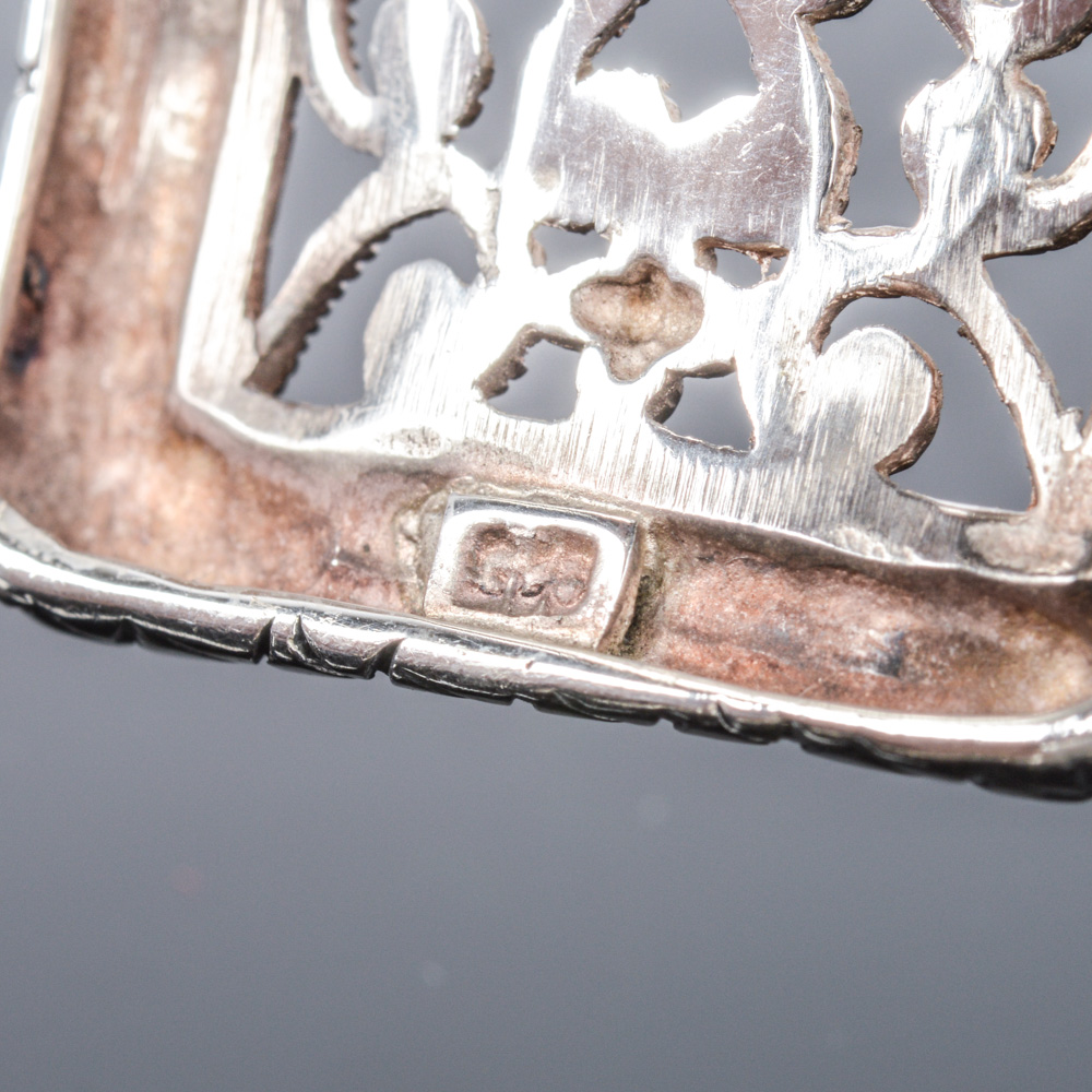 Sterling Silver Cuff Bracelet with Ornate Design