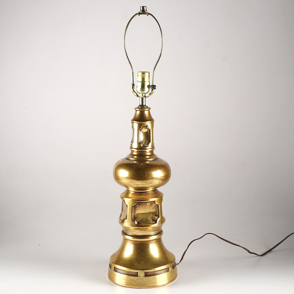 Vintage Brass-Toned Table Lamp