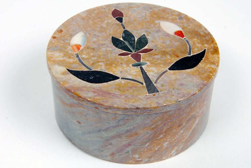 Pair of Indian Soapstone Trinket Boxes