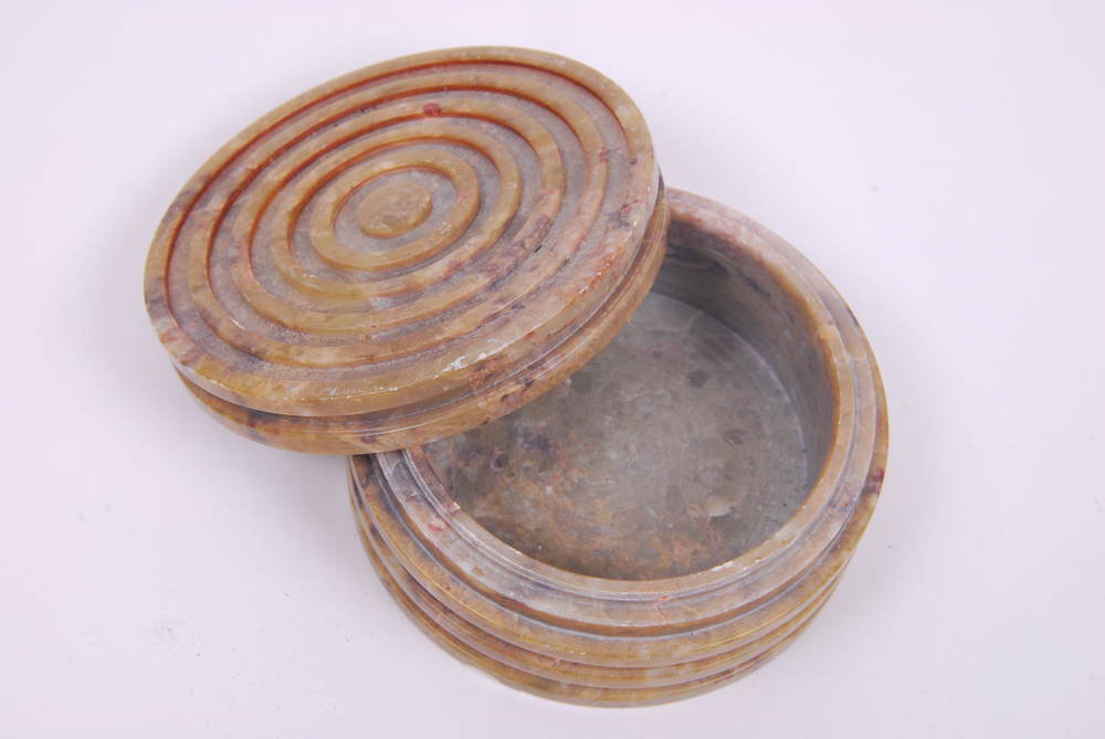 Pair of Indian Soapstone Trinket Boxes