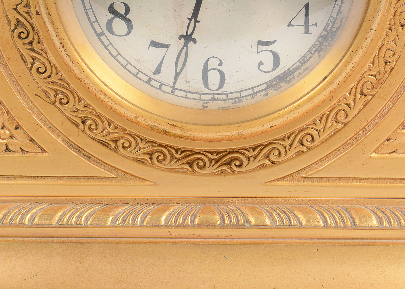 Cast Metal Gold Tone Mantel Clock