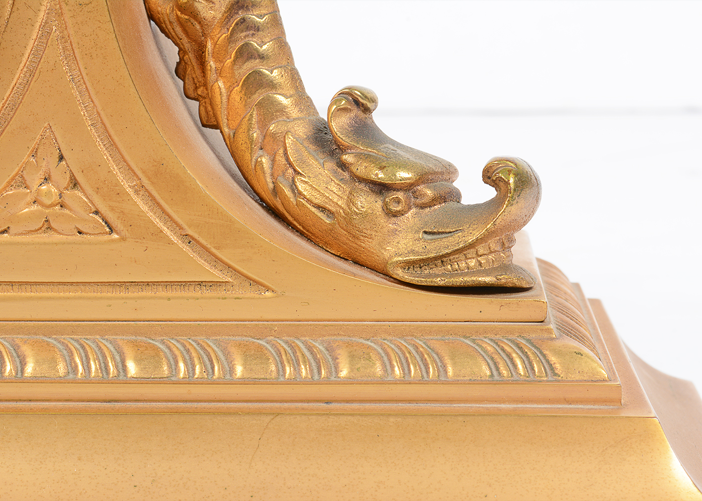 Cast Metal Gold Tone Mantel Clock