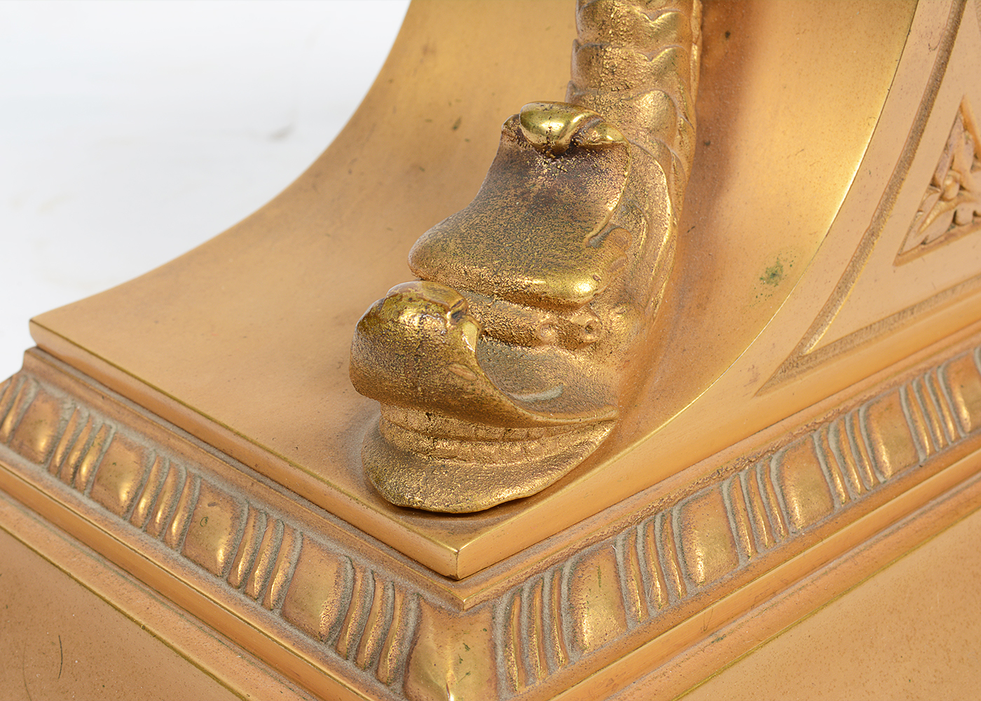 Cast Metal Gold Tone Mantel Clock