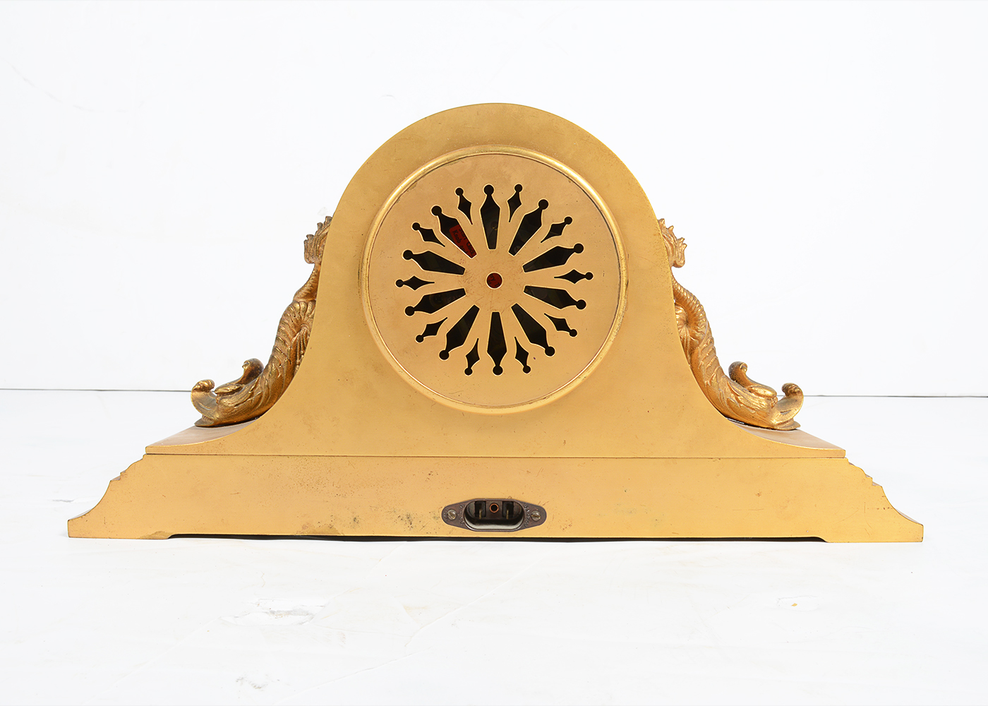 Cast Metal Gold Tone Mantel Clock