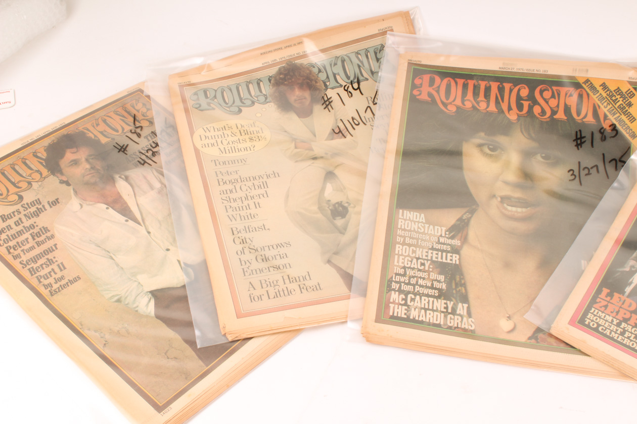 A Complete Collection of 1975 Issues of "Rolling Stone" Magazine