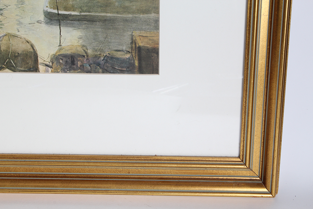 Framed "A Rainy Day In Frankfort" Paul Sawyer Reprint