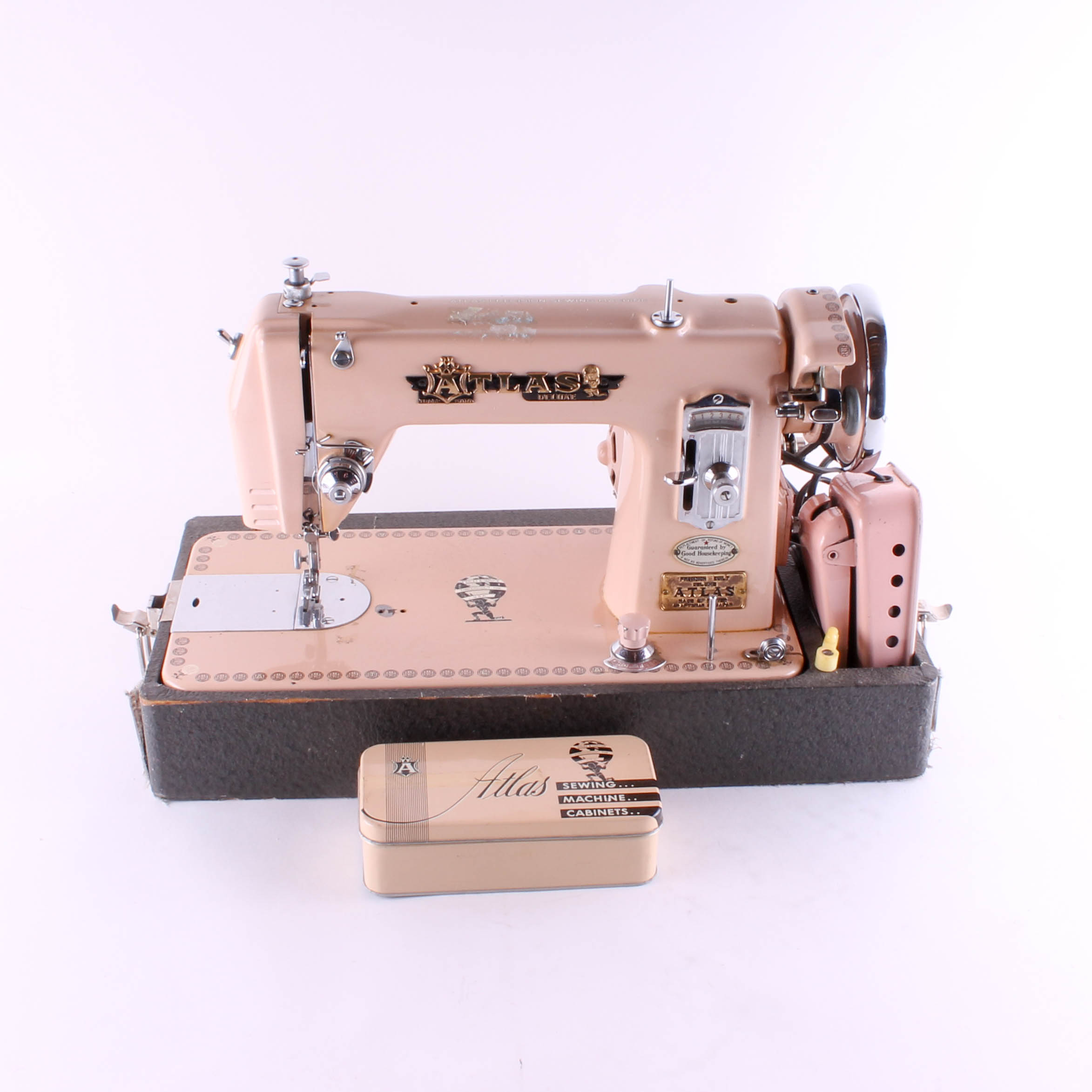 1950s Rose Toned Atlas Deluxe Electric Sewing Machine