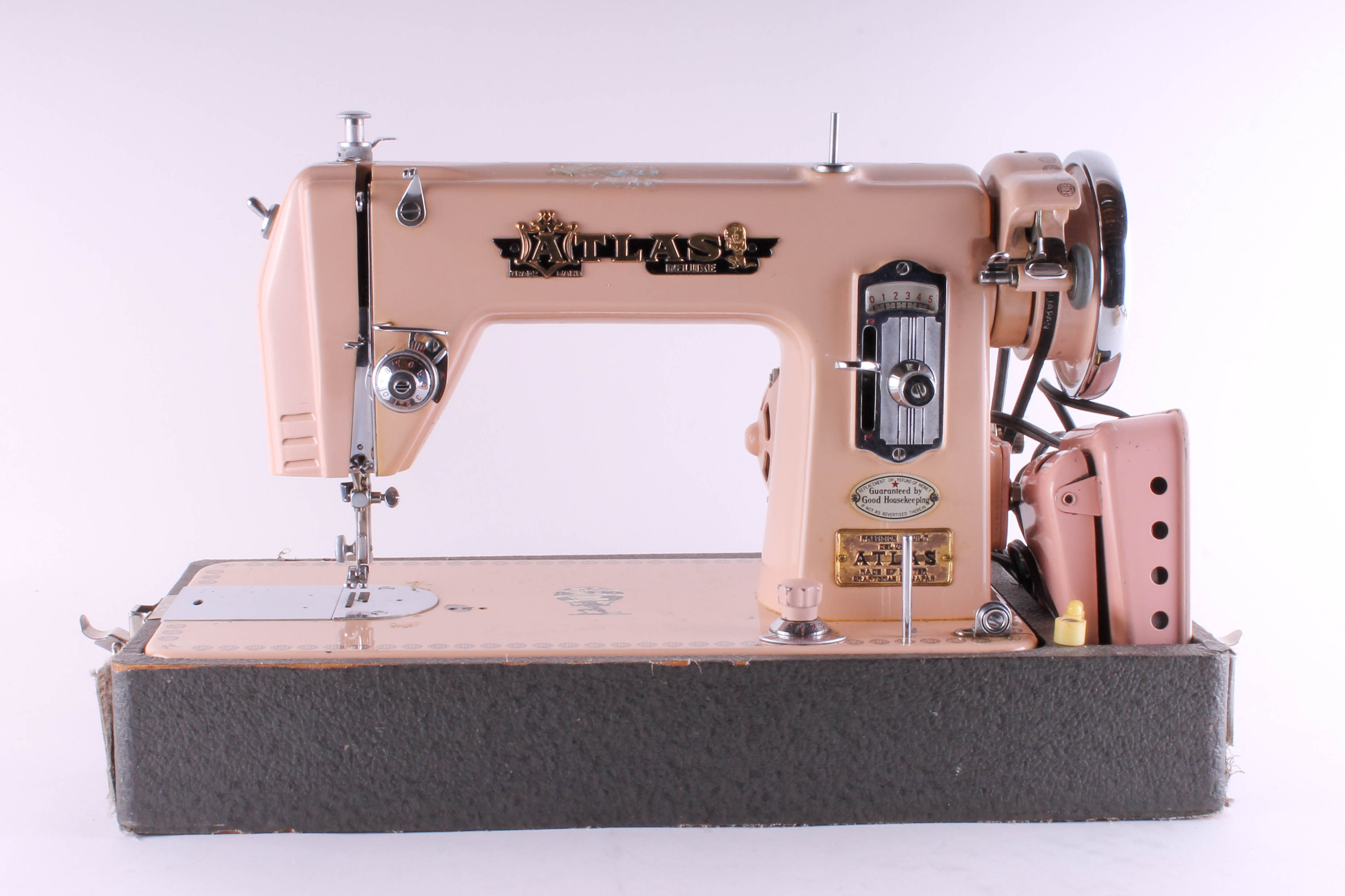 1950s Rose Toned Atlas Deluxe Electric Sewing Machine