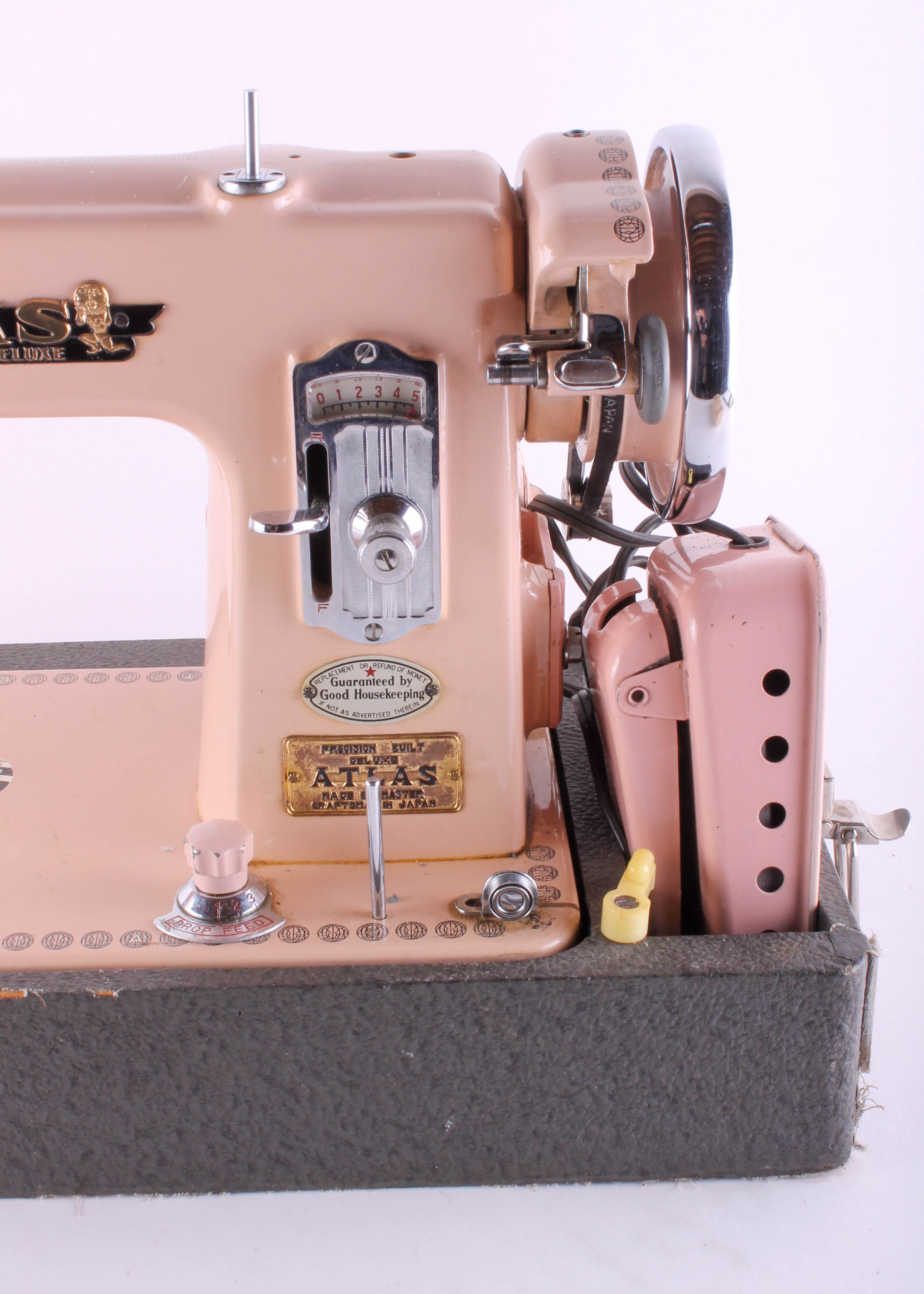 1950s Rose Toned Atlas Deluxe Electric Sewing Machine