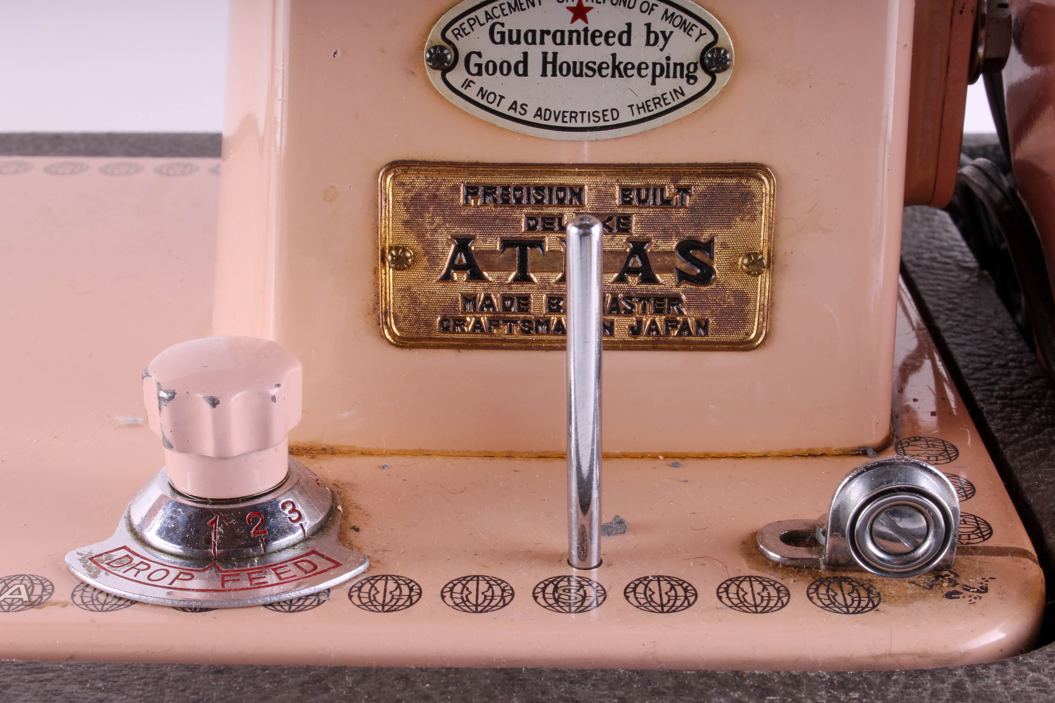 1950s Rose Toned Atlas Deluxe Electric Sewing Machine