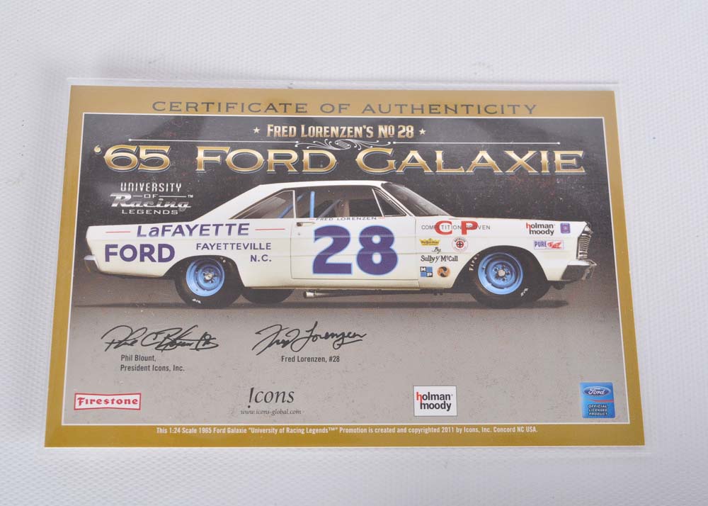 Signed Die-Cast Fred Lorenzen '65 Ford Galaxie